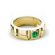4 - Marcus 0.20 ct Emerald Solitaire Men Wedding Band (6 mm) 