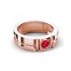 4 - Marcus 0.27 ct Ruby Solitaire Men Wedding Band (6 mm) 