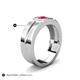 5 - Marcus 0.27 ct Ruby Solitaire Men Wedding Band (6 mm) 