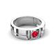 4 - Marcus 0.27 ct Ruby Solitaire Men Wedding Band (6 mm) 
