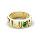 4 - Marcus 0.29 ct Green Garnet Solitaire Men Wedding Band (6 mm) 