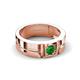 4 - Marcus 0.29 ct Green Garnet Solitaire Men Wedding Band (6 mm) 