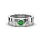 1 - Marcus 0.29 ct Green Garnet Solitaire Men Wedding Band (6 mm) 