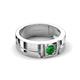 4 - Marcus 0.29 ct Green Garnet Solitaire Men Wedding Band (6 mm) 