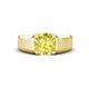 1 - Jude 2.50 ct Cushion Shape Created Yellow Sapphire Solitaire Men Wedding Band (7 mm) 