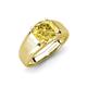 3 - Jude 2.50 ct Cushion Shape Created Yellow Sapphire Solitaire Men Wedding Band (7 mm) 