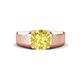 1 - Jude 2.50 ct Cushion Shape Created Yellow Sapphire Solitaire Men Wedding Band (7 mm) 