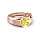 4 - Jude 2.50 ct Cushion Shape Created Yellow Sapphire Solitaire Men Wedding Band (7 mm) 