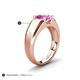 5 - Jude 2.50 ct Cushion Shape Created Pink Sapphire Solitaire Men Wedding Band (7 mm) 