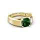 4 - Jude 1.90 ct Cushion Shape Created Emerald Solitaire Men Wedding Band (7 mm) 