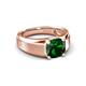 4 - Jude 1.90 ct Cushion Shape Created Emerald Solitaire Men Wedding Band (7 mm) 
