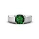 1 - Jude 1.90 ct Cushion Shape Created Emerald Solitaire Men Wedding Band (7 mm) 