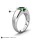 5 - Jude 1.90 ct Cushion Shape Created Emerald Solitaire Men Wedding Band (7 mm) 