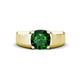 1 - Jude 1.90 ct Cushion Shape Created Emerald Solitaire Men Wedding Band (7 mm) 
