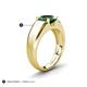 5 - Jude 1.90 ct Cushion Shape Created Emerald Solitaire Men Wedding Band (7 mm) 