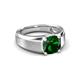 4 - Jude 1.90 ct Cushion Shape Created Emerald Solitaire Men Wedding Band (7 mm) 