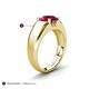5 - Jude 2.70 ct Cushion Shape Created Ruby Solitaire Men Wedding Band (7 mm) 