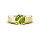 1 - Jude 1.45 ct Cushion Checkerboard Cut Peridot Solitaire Men Wedding Band (7 mm) 