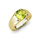 3 - Jude 1.45 ct Cushion Checkerboard Cut Peridot Solitaire Men Wedding Band (7 mm) 