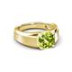 4 - Jude 1.45 ct Cushion Checkerboard Cut Peridot Solitaire Men Wedding Band (7 mm) 