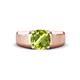 1 - Jude 1.45 ct Cushion Checkerboard Cut Peridot Solitaire Men Wedding Band (7 mm) 