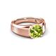 4 - Jude 1.45 ct Cushion Checkerboard Cut Peridot Solitaire Men Wedding Band (7 mm) 