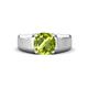 1 - Jude 1.45 ct Cushion Checkerboard Cut Peridot Solitaire Men Wedding Band (7 mm) 