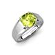 3 - Jude 1.45 ct Cushion Checkerboard Cut Peridot Solitaire Men Wedding Band (7 mm) 