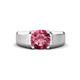 1 - Jude 1.50 ct Cushion Shape Pink Tourmaline Solitaire Men Wedding Band (7 mm) 