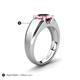 5 - Jude 1.50 ct Cushion Shape Pink Tourmaline Solitaire Men Wedding Band (7 mm) 