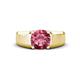 1 - Jude 1.50 ct Cushion Shape Pink Tourmaline Solitaire Men Wedding Band (7 mm) 