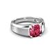 4 - Jude 1.50 ct Cushion Shape Pink Tourmaline Solitaire Men Wedding Band (7 mm) 