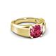 4 - Jude 1.50 ct Cushion Shape Pink Tourmaline Solitaire Men Wedding Band (7 mm) 
