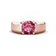 1 - Jude 1.50 ct Cushion Shape Pink Tourmaline Solitaire Men Wedding Band (7 mm) 