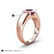 5 - Jude 1.50 ct Cushion Shape Pink Tourmaline Solitaire Men Wedding Band (7 mm) 