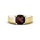 1 - Jude 1.73 ct Cushion Checkerboard Cut Red Garnet Solitaire Men Wedding Band (7 mm) 