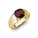 3 - Jude 1.73 ct Cushion Checkerboard Cut Red Garnet Solitaire Men Wedding Band (7 mm) 