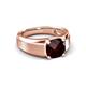 4 - Jude 1.73 ct Cushion Checkerboard Cut Red Garnet Solitaire Men Wedding Band (7 mm) 