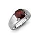 3 - Jude 1.73 ct Cushion Checkerboard Cut Red Garnet Solitaire Men Wedding Band (7 mm) 