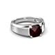 4 - Jude 1.73 ct Cushion Checkerboard Cut Red Garnet Solitaire Men Wedding Band (7 mm) 