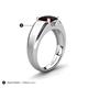 5 - Jude 1.73 ct Cushion Checkerboard Cut Red Garnet Solitaire Men Wedding Band (7 mm) 