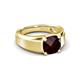 4 - Jude 1.73 ct Cushion Checkerboard Cut Red Garnet Solitaire Men Wedding Band (7 mm) 