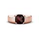 1 - Jude 1.73 ct Cushion Checkerboard Cut Red Garnet Solitaire Men Wedding Band (7 mm) 