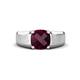 1 - Jude 2.00 ct Cushion Checkerboard Cut Rhodolite Garnet Solitaire Men Wedding Band (7 mm) 