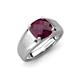 3 - Jude 2.00 ct Cushion Checkerboard Cut Rhodolite Garnet Solitaire Men Wedding Band (7 mm) 