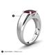 5 - Jude 2.00 ct Cushion Checkerboard Cut Rhodolite Garnet Solitaire Men Wedding Band (7 mm) 