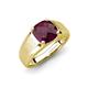 3 - Jude 2.00 ct Cushion Shape Rhodolite Garnet Solitaire Men Wedding Band (7 mm) 