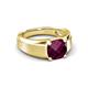 4 - Jude 2.00 ct Cushion Shape Rhodolite Garnet Solitaire Men Wedding Band (7 mm) 