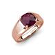 3 - Jude 2.00 ct Cushion Shape Rhodolite Garnet Solitaire Men Wedding Band (7 mm) 