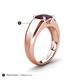 5 - Jude 2.00 ct Cushion Shape Rhodolite Garnet Solitaire Men Wedding Band (7 mm) 